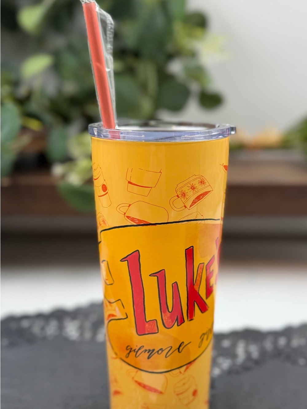 Gilmore Girls Luke’s Diner Tumbler w/ Lid & Straw 24 oz Coffee Cup Stars Hollow